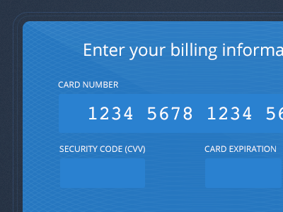 Credit Card form