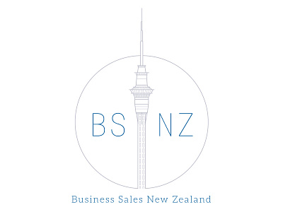 BSNZ Sky Tower auckland bsnz business business sales circle design illustration landmark line work logo new zealand sky tower