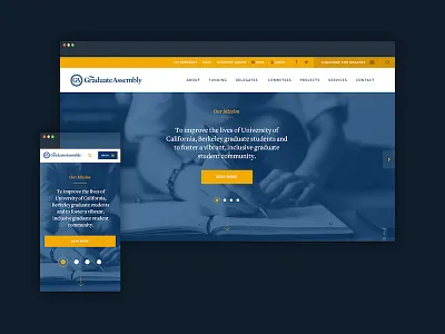 UC Berkeley Graduate Assembly UX/UI Design clean content heavy minimal mobile photography responsive typography ui ux wordpress