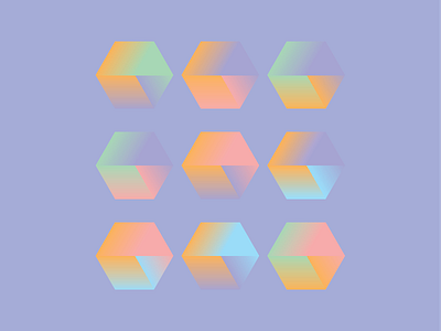 Somethin fun colors geometric gradient hexagon pastel