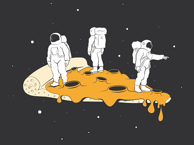 Pizza art illustration space t shirt threadless