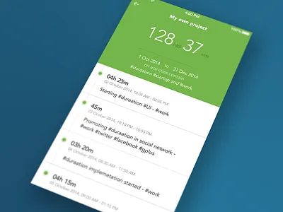 Duration - Overview result duraation flat iphone list result timeline