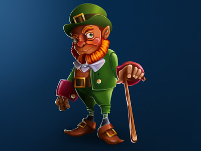 leprechaun casual games characters clean design game art green leprechaun saint patrick