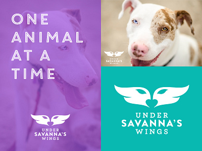 Under Savanna's Wings 3 angel animals dog logo paw rescue wings