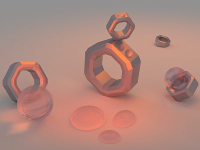 Nuts & Drops blender drop light low poly nut render