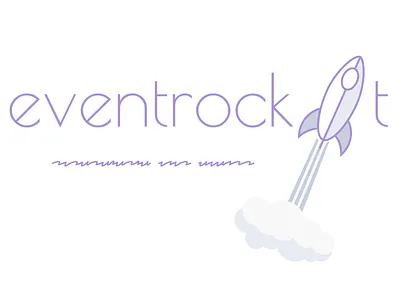 Event Rocket font gocode logo purple rocket ship space text