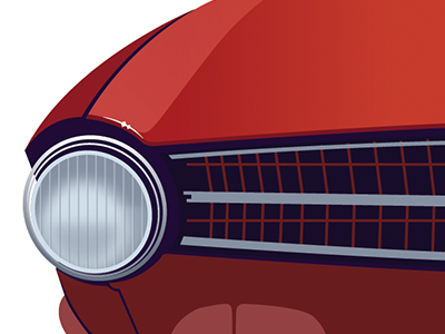 [WIP] Front and Beginning car front grill headlight illustration poster shine tr6 vector