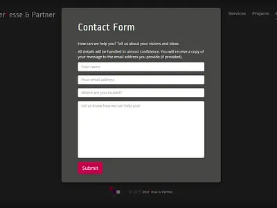 interhesse.com Portfolio - Contact Form portfolio