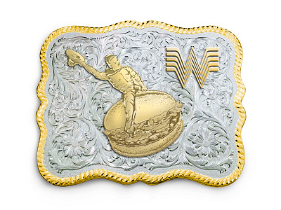 Burger Belt Buckle belt buckle burger cowboy hamburger rodeo silver