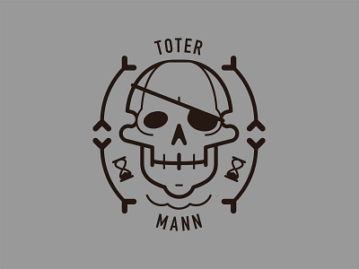 Dead Man badge cross bones skull swimming time glasses water
