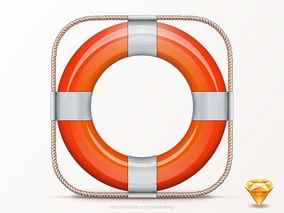 Lifebelt freebie (Sketch) down free freebie icon ios lifebelt sketch