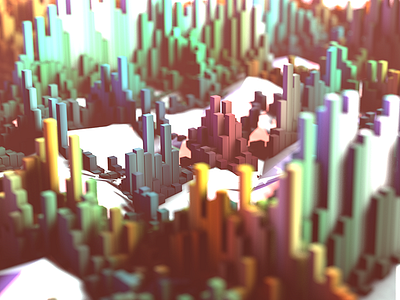 Square Pillars cinema 4d hair low poly