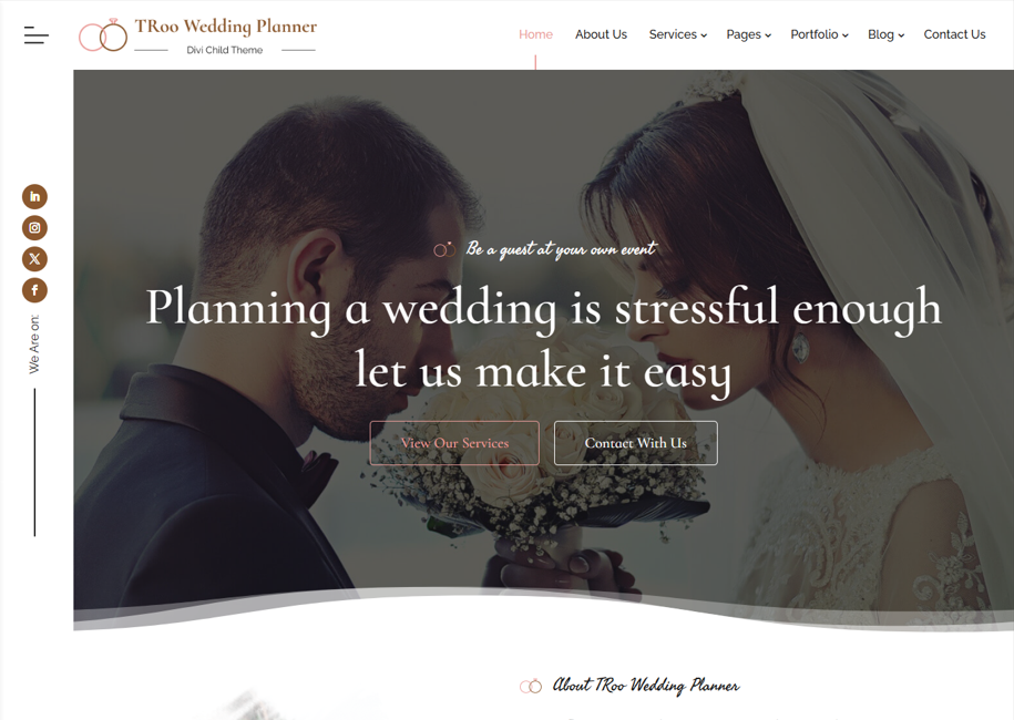 Example of Wedding Planner Word Press Website