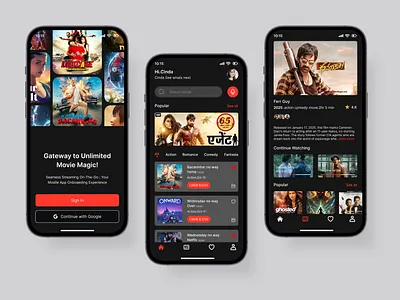 Movie Streaming App android cinema clean design dark ui disney film imdb ios minimalist mobile app mobile design mobile ui movie app netflix streaming app streaming platform ui design ui ux video video stream