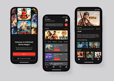 Movie Streaming App android cinema clean design dark ui disney film imdb ios minimalist mobile app mobile design mobile ui movie app netflix streaming app streaming platform ui design ui ux video video stream