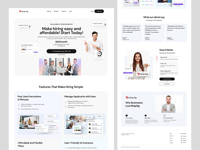 Job Website Landing Page animation branding job site landing page ui