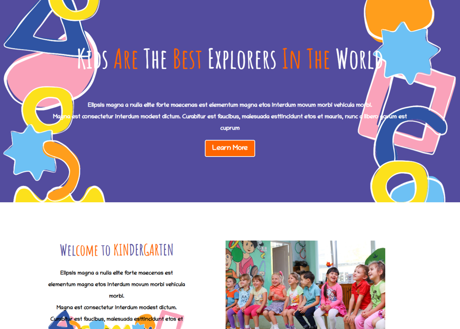 Preschool WordPress Website business divi kinder kindergarten landing page design preschool ui design web design website website devlopment website redesign wordpress