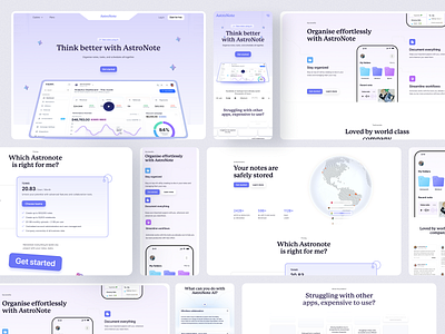 AstroNote - Note-Taking Tools AI app design calendar design design inspiration graphic design home page modern ui note taking note taking app notebook notes notes landing page notes widget planner productivity tools reminder to do list ui uiux ux