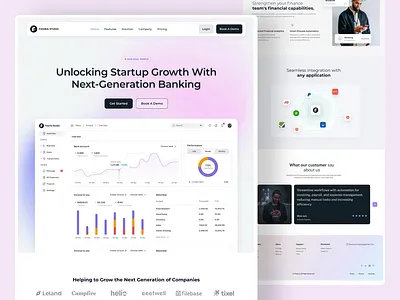 FinTech SaaS landing page bankingapp cleandesign conversionoptimized digitalproduct financeapp financialservices financialtechnology fintechstartup minimaldesign productdesign saasapp saasdesign saaslandingpage saasstartup startupdesign startupwebsite ui userexperience userfreindlydesign webappdesign