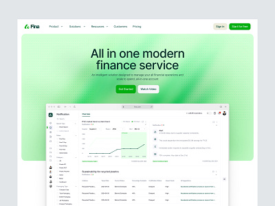 Fina - Modern Finance Service Website b2b banking digital banking e payment finance service finance website financial management financial service fintech investment landing page modern banking saas startup transactions ui ux wallet web design