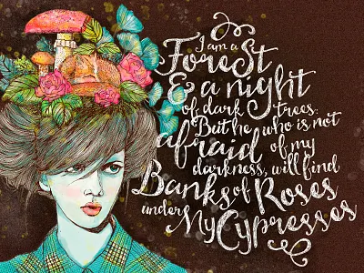 The Forest flowers forest illustration poetry portrait sktchy