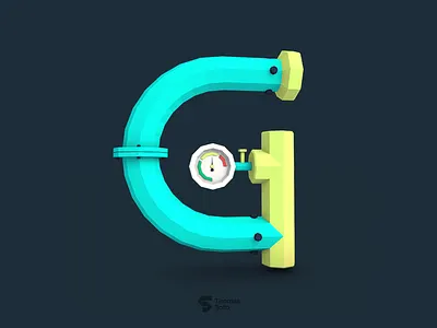 G for Gauge 36daysoftype 3d g gauge lowpoly render type