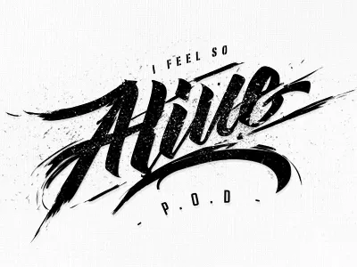Alive brush grunge lettering script texture
