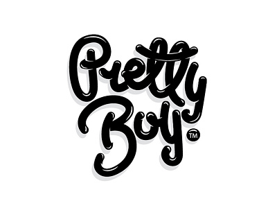 Pretty Boy black calligraphy custom design handwritten id logotype retro rich style text vintage