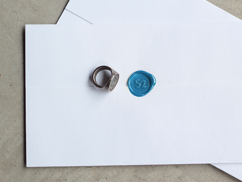 52inc Seal 52 52inc letter logo ring seal signet