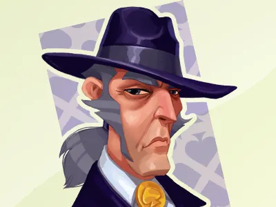 King Of Spades catrooning character design game art sketch