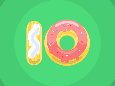 ten 10 flatm illustration number ten
