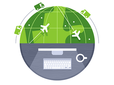 Shipbeat Icon easy globe icon illustration shipping simple startup