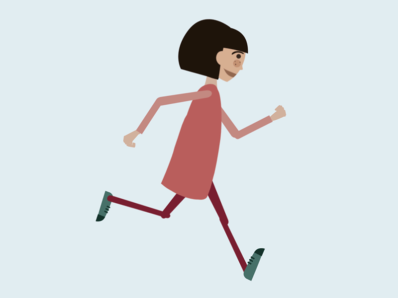 Infinite girl running animation character design duik girl loop marathon motion pink run running