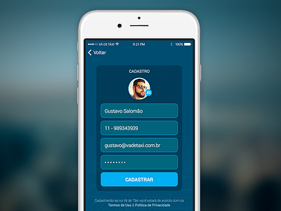 iOS Register Screen blur cadastro interface ios iphone login mobile register uxui