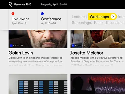 Resonate.io process - filters
