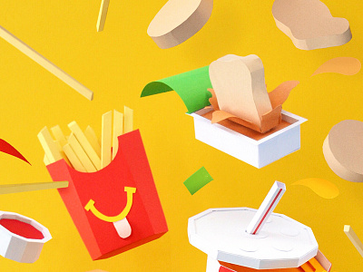 Dip it good. craft cut fold fries glue ketchup kwik krafts mcnugget paper papercraft sweet sour sauce