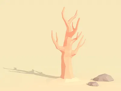 Low Poly Tree art blender low poly minimal rocks simple tree
