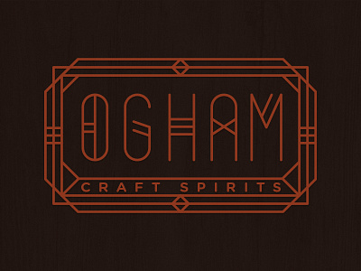 Ogham geometric lines logo ogham spirits whiskey wood
