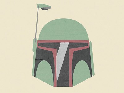 Boba Fett Print Icon boba fett flat illustration icon illustration retro scifi silk screen space star wars vector wip