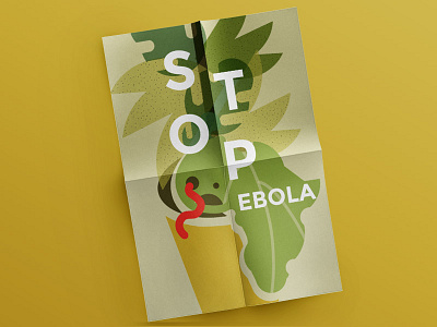 Ebola awareness poster awareness design ebola flat graphic illustration leaf plant politics poster type virus