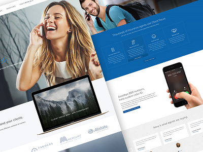 Insurance Agent Website corporate design flat insurance laptop modern photo ui ux vuria website