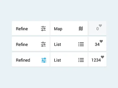 Restaurant section - Filter Bar Beahviour android beahviour favourites filter bar interaction list lollipo map material design states