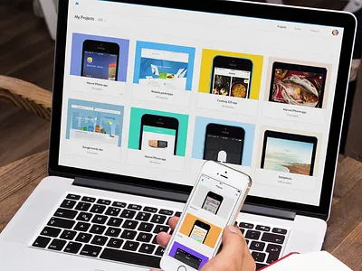 Projects dashboard ios app marvel projects thumbnails ui web