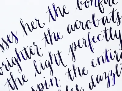 The Acrobats calligraphy handlettering handwriting purple the night circus