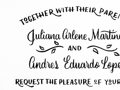 J&A Wedding brush script calligraphy type typography wedding wip