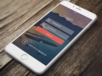 Login Screen app app design flat design interface ios iphone 6 plus login password sign in ui username ux