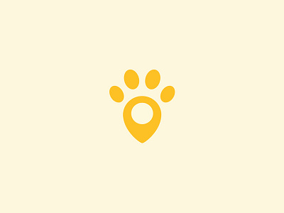 Paw + Pin branding concept dog idea location pin logo mark paw pets pin