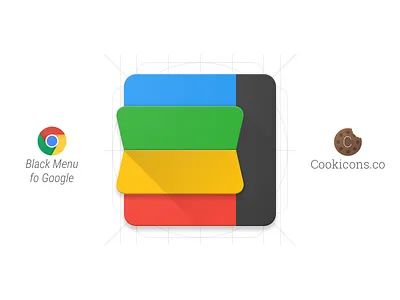 Black Menu for Google Product Icon app icon chrome extension google icon iconography material material design product icon