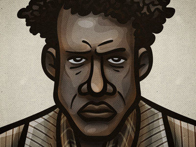 Big Black Jim character design gangster illustration mugshot portrait vector vintage