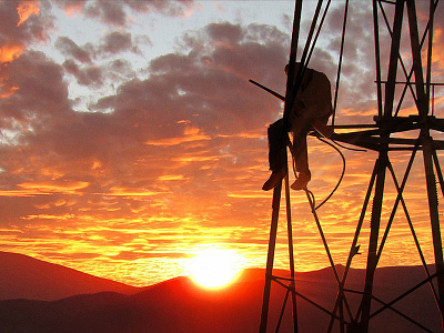 Tremors illustration photoshop red sunset
